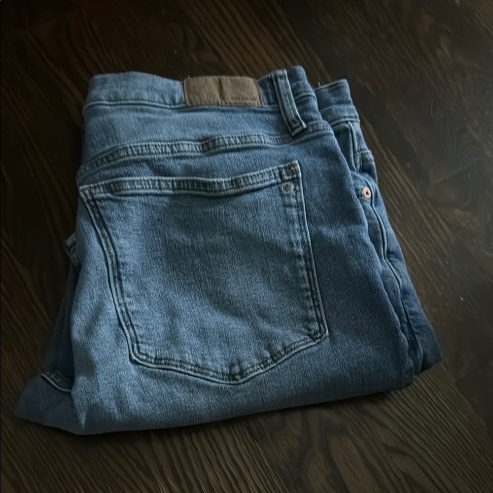 Madewell Blue Boyfriend Jeans with Subtle Fading